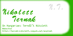 nikolett ternak business card